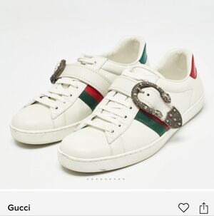 Gucci White Leather Dionysus Buckle Ace